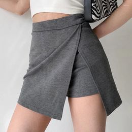 Skirts Sexy Side Slit A-line Mini Women Slim-fit INS Style Casual Wild Spring Summer High Waist Zipper Asymmetric Shorts Skirt