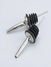 Whole Stainless Steel Pouring Device Wine Olive Oil Pourer Dispenser Spout Glass Bottle Pourer Black Wine Stopper Mouth DBC DH3001280