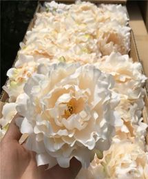 High Quality 50PCS Silk Peony Flower Heads Wedding Party Decoration Artificial Simulation Silk Peony Camellia Rose Flower Wedding 8109156