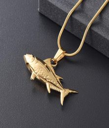 LKJ10929 Stainless Steel Fish Pendant for Ashes Urn Cremation Necklace Memorial Keepsake Pendant for Pets Human Jewelry9275400