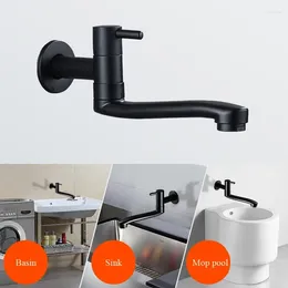 Kitchen Faucets Faucet Stainless Steel 360 Degree Rotation Sink Tap Lengthened Swivel Wall Mounted Single Cold Water Mop Pool