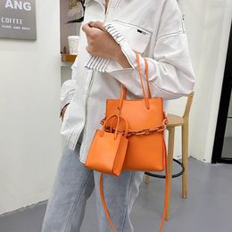 Shoulder Bags Solid Color Women's Chain Crossbody Fashion Design Ladies All-match Small Tote Female Handbags With Clutch Purse
