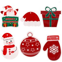 Gift Wrap 6PCS Christmas Plastic Candy Bags Santa Claus/Snowman/Gloves Biscuit Packaging Bag 2024 Navidad Home Party Gifts Packing