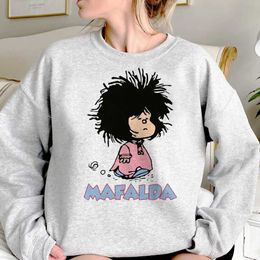 Felpa con cappuccio da donna con cappuccio Mafalda con cappuccio femminile estetico retrò estetico coreano harajuku maglione femminile inverno maglione inverno2405