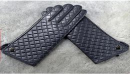 Fashionwinter top quality Genuine Leather Luxury original fashion brand gloves Classic diamond lattice soft warm sheepskin finger9511985