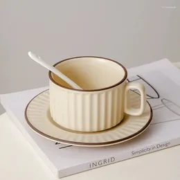 Mugs Coffee Cup Saucer Set Ceramic Milk Tea Cups Water Breakfast Mug Glasses Teacup