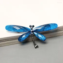 Brooches Creative Crystal Dragonfly Brooch Women's Clothing Accessories Silk Scarf Button Pin Suit