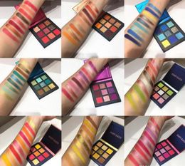 Beauty Glazed Eyeshadow Palette 9 Colour Neon Eyeshadow Bright Pressed Powder Metal Matte Makeup Eye Shadow8140267