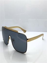 sunglasses 2161 oversized metal square frame mens design sunglasses Gold plated material anti-UV400 lens eyewear with box3665816