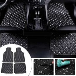 Floor Mats Carpets Custom For Ford Mustang Car Foot Mats Luxury General Motors Carpet 4-piece Automotive leather Accessories T240509