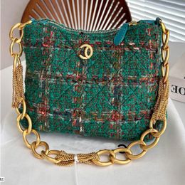 10A Fashion Women Woolen Tassel Underarm Bag Chain Metal Chain Designer Bag Bag Luxury Brand Bag Diamond Gold Design Quilted Wallet Car Qitg