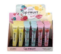 24Pcs Lot Fruity Mirror Transparent Moisturising Lip Gloss Nutritious Makeup Clear Lip Oil Liquid Lipstick Kit Cosmetics280l5251958