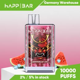 New Coming HAPP Bar Crystal Pure 9000/10000/15000 Puffs Desechable Vapes 2% 5% Strength Rechargeable Vaporizer