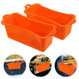 Take Out Containers 2 Pcs Liner BBQ Grease Collection Box Baking Tray Silica Gel Replacement Silicone