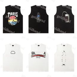 Fashion Paris Mens Tees Cotton Sleeveless Vest Designer Letter Embroidery Tank Tops Clothing