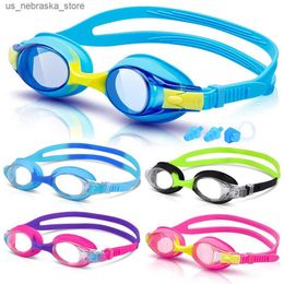 Diving Goggles Swimming goggles for children aged 3-14 anti fog 100% UV protection transparent leak free quick adjustable straps Q240410