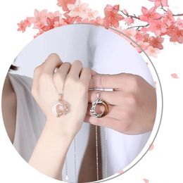 Pendants Vintage 925 Sterling Silver Chain Necklace Friend Gift Couple Charming Jade Flower Buckle Pendant For Men Women Jewelry