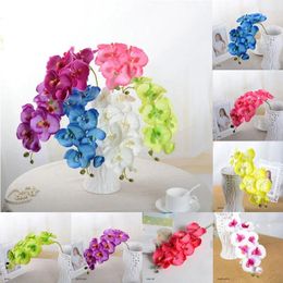 Decorative Flowers Plastic Simulation Artificial Butterfly Orchid Wedding Party Home Decor Silk Flower Indoor Outdoor Bouquet Phalaenopsis