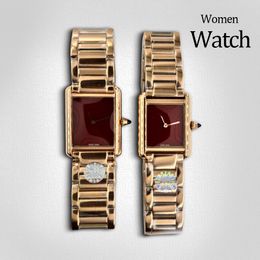 gold watch woman high quality Watch luxury Watches designer watches Tank Watch 25 or 27MM Folding buckle Stainless Steel Casual Silver watchstrap clasic watch