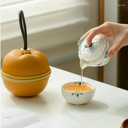 Teaware Sets Pure Hand-painted Outdoor Camping Creative Single Person Portable Ceramic Tea Making Pot Cup Set
