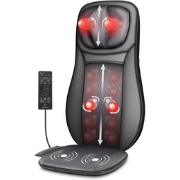 Snailax Shiatsu Neck Back Massager with Heat - Full Back Kneading Shiatsu Rolling Massage Chair Pad with Height Adjustment Back Massager for Neck and Shoulders