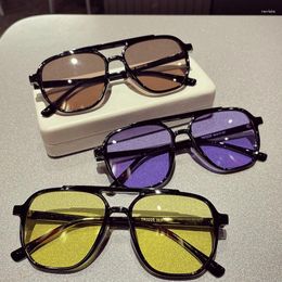 Sunglasses 2024 Vintage Square Unisex Retro Brand Sun Glasses Female Black Yellow Fashion Candy Colors Feminino