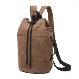 Backpack Retro Draw Drawstring Men Men's Casual Bags Canvas And Women With Couple Water Tube Shoulder Bag