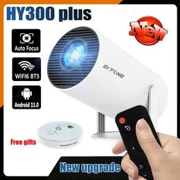 Projectors DITONG Projector Hy300plus 4K Android 11 Dual WiFi 6 250 ANSI Allwinner H713 BT5.0 1280 * 720 Electronic Focus Home Theatre Projector J240509