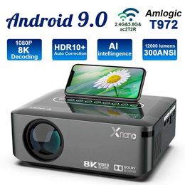 Projectors Transspeed Projector 4K 1080P 8K Video 300ANSI LED Android Projector 12000 Lumens BT5.0 Dual WiFi Full HD HDR10+Home Theatre J240509