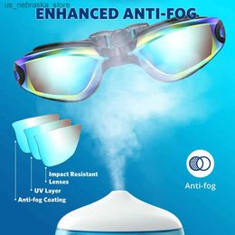 Diving Goggles Swimming goggles are professional waterproof and 100% anti fog UV protection suitable for adult males young females Q2404101