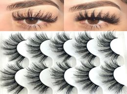 20 Pairs Boxed 25mm Mixed Styles 3D Mink False Eyelashes Natural Long Lashes Handmade Wispies Bushy Fluffy Eye Makeup Tools DHL Fr1228877