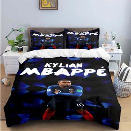 Bedding Sets Fashion Football M-Mbappe Digital Printing Set Duvet Cover Comforter Bed Youth Kids Girl Boys Birthday Gift