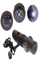 7 in 1 Outdoor Multifunctional Military Survival Kit Magnifying Glass Whistle Compass Thermometer with LED Light NY1007824365