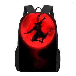 Backpack Samurai 3D Print School Bag Set For Teenager Girls Primary Kids Book Bags Children Bookbag Satchel Mochila Infantil