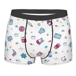 Underpants Man Tools Cartoon Long Underwear Sexy Boxer Briefs Shorts Panties Homme Soft S-XXL