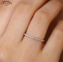 Full Micro Cubic Zirconia Wedding Band Rings for Women Delicate CZ Crystal Ring Jewellery Gift Dainty Thin Finger Rings H409737370