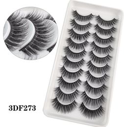10Pairs 3D Faux Mink Eyelashes 100 Handmade Natural Soft Full Strip Eyelash Extension Fake Lashes Makeup 10 Style1458835