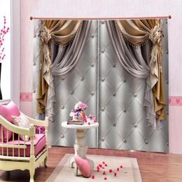 Curtain Morden Luxury Blackout 3D Diamond Window Curtains For Living Room Drapes Cortinas Customised Size