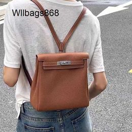 Women Handmade Bags Ados New ebony colored bag ADO backpack high-end womens backpack versatile casual cowhide leather backpack