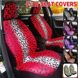 Car Seat Covers Luxury Leopard Print Car Seat Cover Comfortable Breathable Material Multi Colour Leopard Print Universal Seat Cover T240509