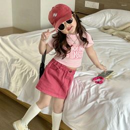 Clothing Sets Summer Baby Girl Clothes Set T-shirt Skirts 2pcs Kids Cute Letter Toddler Outfit Pink Tee Skirt