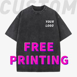 Customised T-shirts free printing images old design clothes 100% cotton cultural shirts mens and womens work clothes 240509
