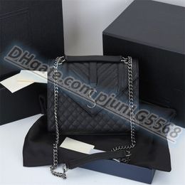 Genuine leather chain ENVELOPE shoulder bags fashion handbags clutch bag tuxury designer cowhide Cross body purses presbyopic card hold 264G