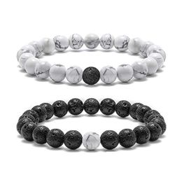 Beaded Lava Rock Couples Bracelet For Women 8Mm Natural Stone Bead Relief Yoga Anxiety Healing Men Drop Delivery Jewelry Bra Dhgarden Dhzyy