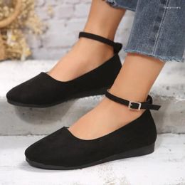 Casual Shoes Women's Flats Ankle Buckle Barefoot Elegant Woman Pointed Toe On Offer Black Laofers Round Flat Single