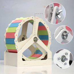 Pet Sport Wheel Hamster Disc Exercise Wheel With Stand Rotatory Jogging Wheel Hamster Running Funny Running Disc Toy 240510