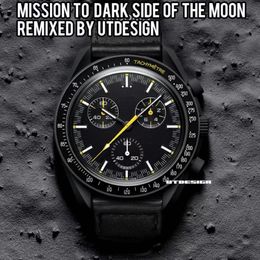 Moon Men Watch Full Function Quarz Chronograph Watches Mission To Mercury 42mm Nylon Luxury Watch Limited Edition Master Wristwatches D 2155