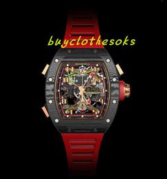 Armbandsur designer lyxklocka klassisk begränsad upplaga RM50-01 Romain Grosjean Tourbillon Watch Manual Winding Tourbillon Movement Sports Watch