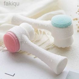 Cleaning Facial brush manual facial cleaning skin care silicone facial washer double-sided cleaning brush deep hole exfoliation makeup d240510