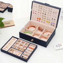 Jewelry Boxes High-end European Large-capacity Multi-layer Jewelry Box Earrings Necklace Ring Jewelry Organizer Display Storage Box